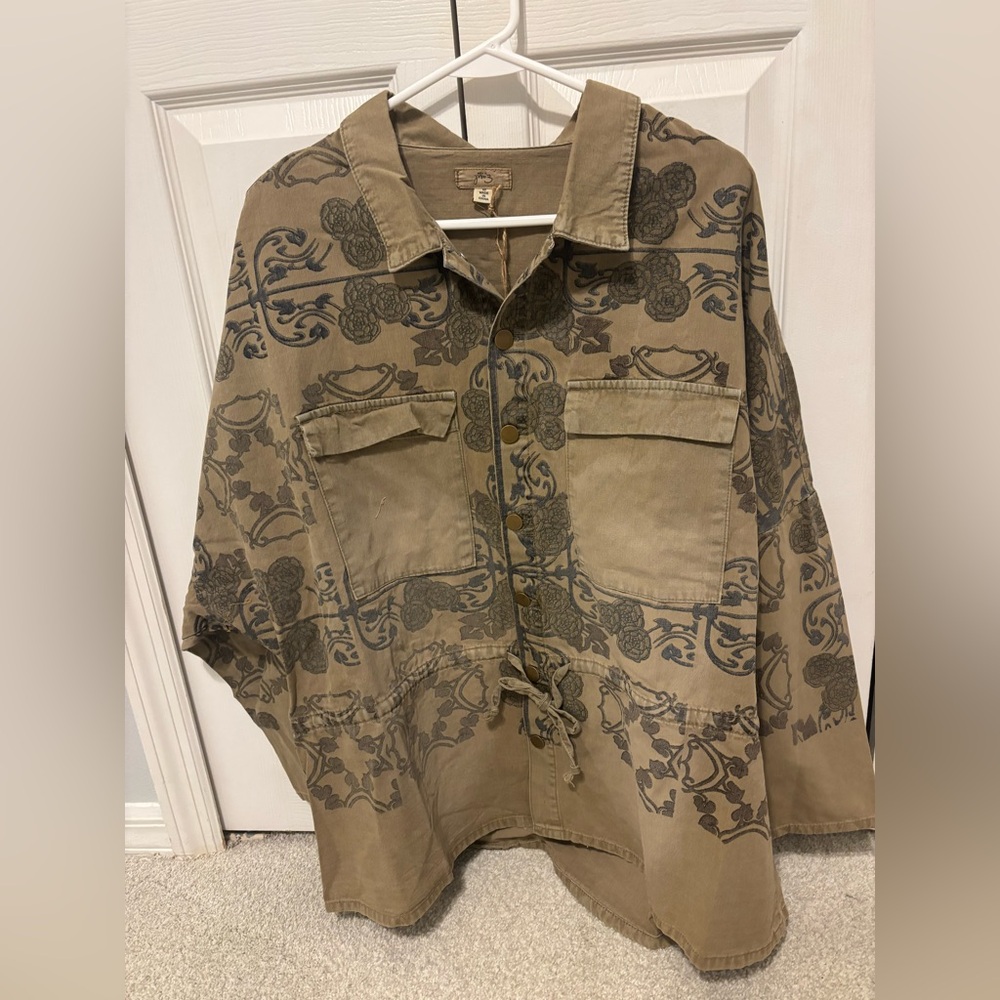 Womens Easel Paisley Drawstring Utility Jacket - Picture 2 of 2